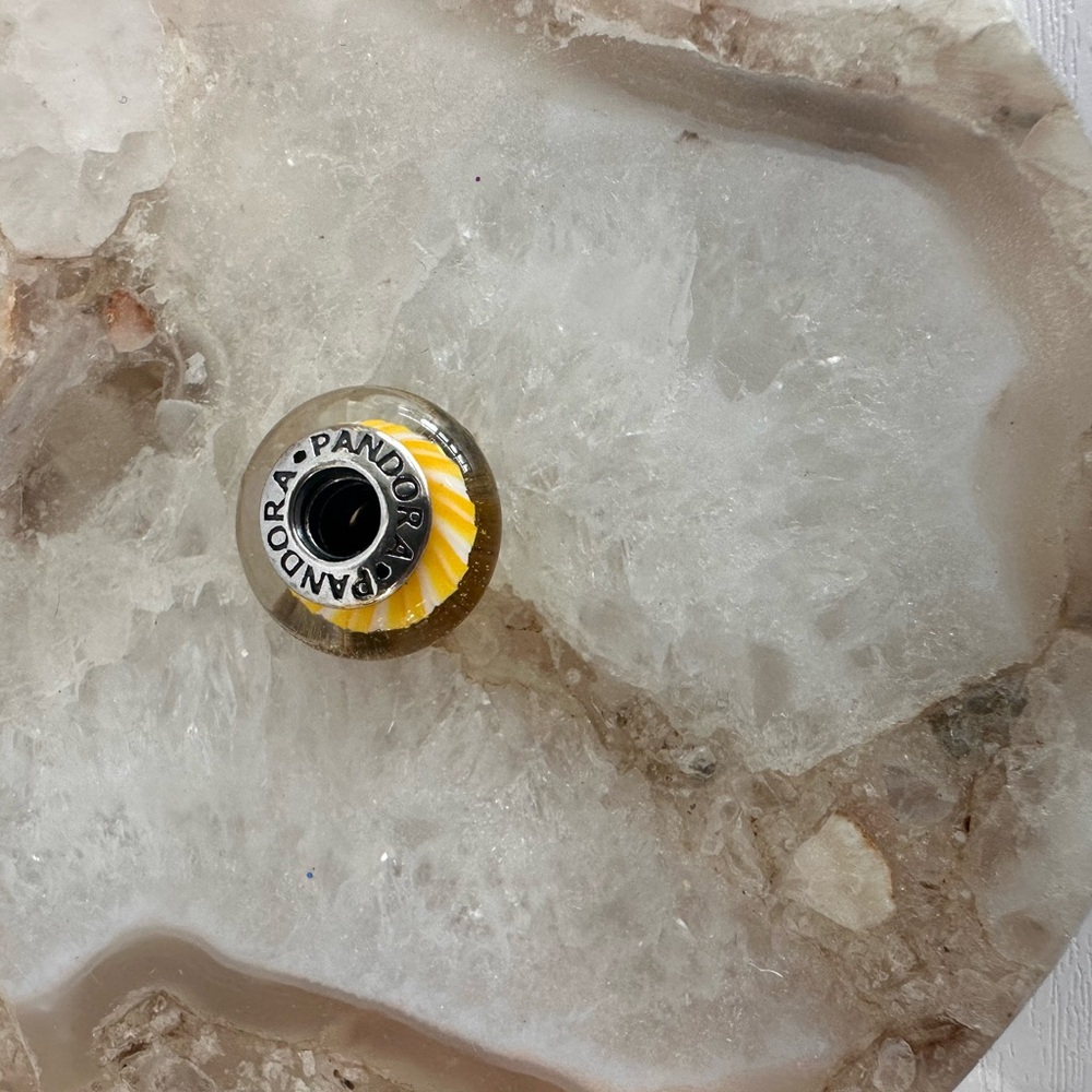 Pandora Yellow Striped Charm - Picture 2 of 3